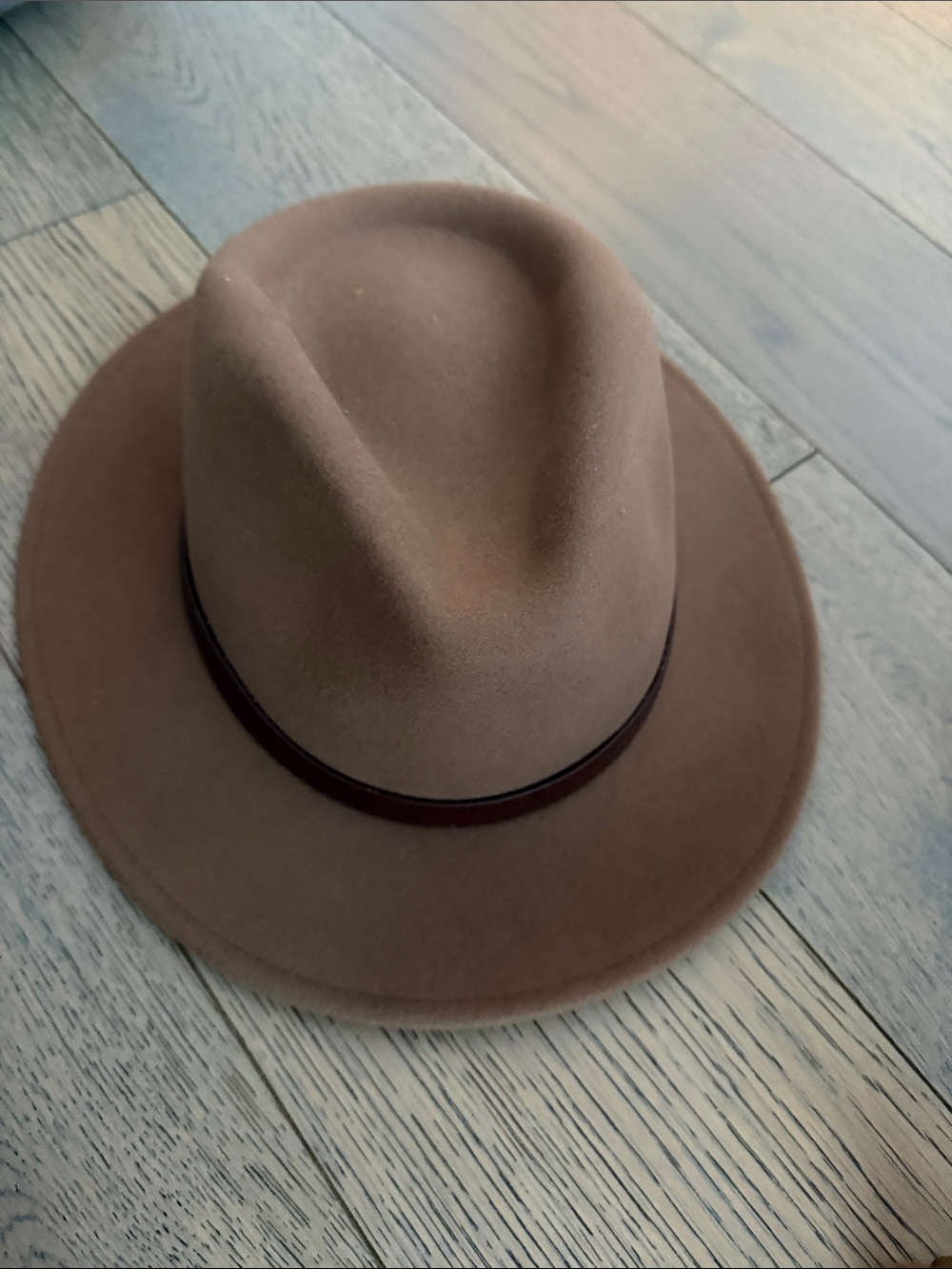 Classic Brown Felt Fedora Hat with Leather Band - Brixton